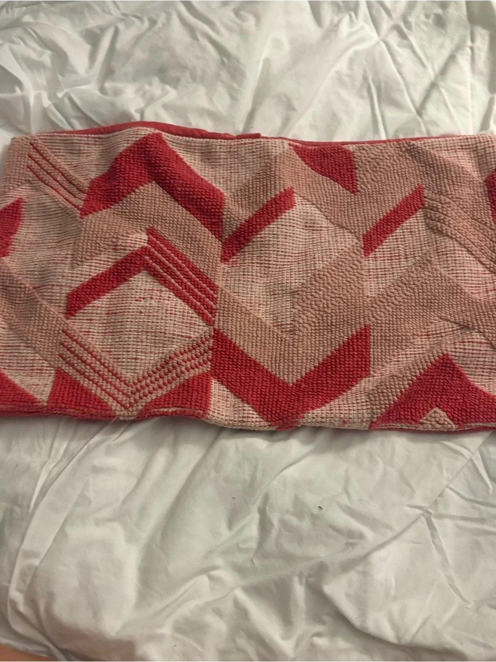 West Elm Pink & Coral Chevron Knit Throw